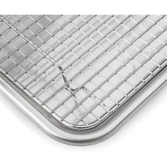 Ultra Cuisine Quarter Sheet Pan with Wire Rack Set - Includes Premium Aluminum - Picture 6 of 7